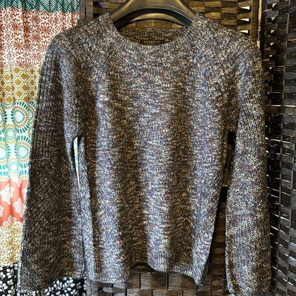 Liverpool Long Sleeve Cable Stitch Sleeve Sweater Navy Small - Picture 1 of 6